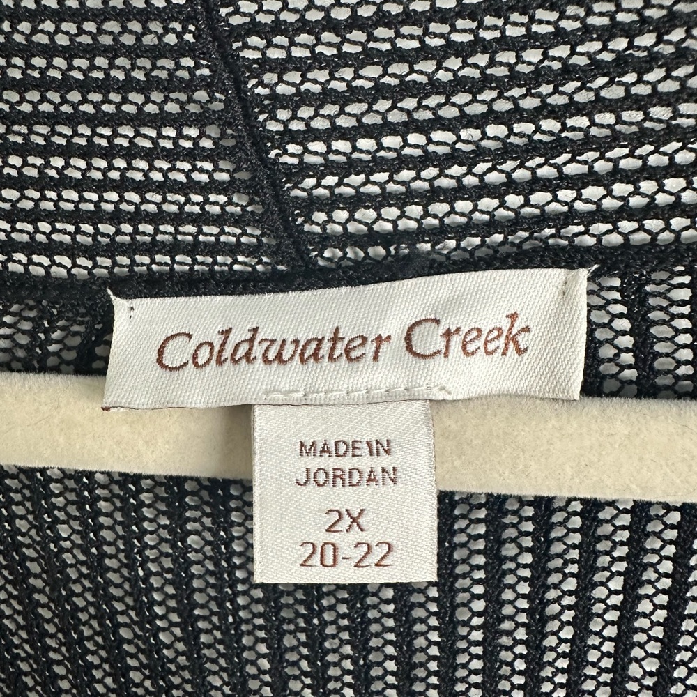 Coldwater Creek Black Open-Front Lightweight Tunic Cardigan 2X 20/22 - Picture 2 of 5